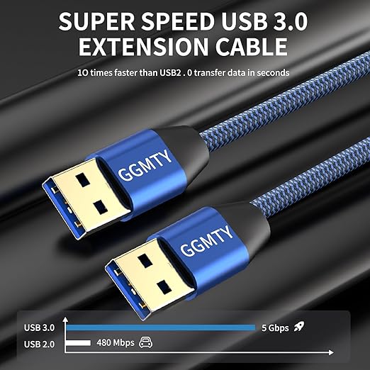 USB to USB Cable 3FT(2 Package),Durable Braidedfor USB 3.0 Male to Male Type A to Type A Cable Data Transfer Compatible with Hard Drive, Laptop, DVD Player, TV, USB 3.0 Hub, Monitor, Camera