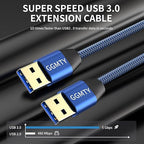 USB to USB Cable 3FT(2 Package),Durable Braidedfor USB 3.0 Male to Male Type A to Type A Cable Data Transfer Compatible with Hard Drive, Laptop, DVD Player, TV, USB 3.0 Hub, Monitor, Camera