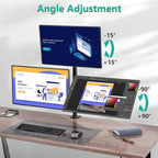 WALI Triple Monitor Mount for 13-27 inch Computer Screens, 3 Monitor Desk Mount, Holds up to 22 lbs, Adjustable Triple Monitors Stand with Swivel Tilt Rotation, 75x75/100x100mm (M003), Black
