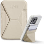 MOFT Magnetic Wallet Stand Compatible with iPhone 16/15/14/13/12 Series, Angle Adjustment & Magsafe Compatible MOVAS Phone Stand, Beach White