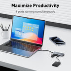USB C Hub, 10Gbps High-Speed Type C Splitter with 4 USBC 3.2 Port, Plug and Play USB-C Multiport Adapter for Docking, MacBook Pro/Air, iPhone 15/16, iPad, Surface Pro, Dell, XPS and More