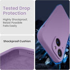 FireNova Designed for iPhone 15 Plus Case, Silicone [Camera Protection] Case with [2 Screen Protectors], Soft Anti-Scratch Microfiber Lining Inside, 6.7 inch, Light Purple