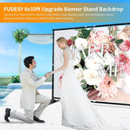 FUDESY 10x8 ft Backdrop Banner, Heavy Duty Adjustable Background Stand Kit with Carrying Bag, Step and Repeat Photography Frame for Trade Show Display Photo Booth Parties