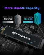 Predator GM7 2TB SSD: M.2 2280 PCIe Gen 4 x4 NVMe 2.0, Read Speed Up to 7400 MB/s, Internal PC Solid State Drive for Laptop, Desktop and PS5 - BL.9BWWR.119