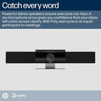 Poly Studio 4K USB Video Conference System (Plantronics) - Camera, Microphone, & Speaker Bar for Small & Medium Conference Rooms - Auto Framing & Tracking - Teams/Zoom Certified - Amazon Exclusive