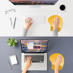 ITNRSIIET Ergonomic Mouse Pad, Cushioned Gel Wrist Rest, Non-Slip Base, Smooth Surface, Cute Multi-Color, 9.5 x 8.2 in, Yellow Gradient