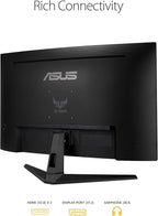 ASUS TUF Gaming 32" 1440P HDR Curved Monitor (VG32VQ1B) - QHD (2560 x 1440), 165Hz (Supports 144Hz), 1ms, Extreme Low Motion Blur, Speaker, FreeSync Premium, VESA Mountable, DisplayPort, HDMI,BLACK