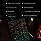 TECWARE Phantom+ 87 Key Mechanical Gaming Keyboard, RGB led, TKL 75% Keyboard, Thocky Sounding, Wraith Pink Switch