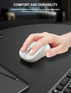 Trueque Wireless Mouse for Laptop, 2.4GHz Ergonomic Computer Mouse with Back & Forward Buttons, 3-Level DPI, 6 Buttons, Optical USB Cordless Mice for Windows Chromebook MacBook PC (Pure White)