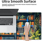 Galdas Gaming Mouse Pad XXL XL Large Long Extended Big Mousepad Non-Slip Rubber Keyboard Mouse Pad with Stitched Edges for Laptop Home Office (31.5x11.8x0.08 Inch) -Books