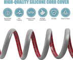 Floor Cord Cover Self Adhesive Cord Hider,3.3FT Cable Management, Extension Strip Protector for Wires, Prevent Cable Trips for Offices, Gyms, Exhibitions Cavity:0.3"(W) x 0.28"(H) Gray Wood