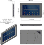 TABcare Anti-Theft Acrylic VESA Enclosure for Galaxy TAB A7 Lite 8.7" SM-T220 Tablet with Free Wall Mount Kit & 90-Degree Angle USB C Cable (TAB A7 Lite, Black)