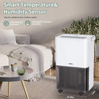 Uhome 30 Pint Dehumidifier - for Basement with Activated Carbon Filter,Ultra Quiet, Humidity Sensor, Auto Shut Off, Continuous Drainage Hose - Ideal Dehumidifiers for Home, 1500 Sq Ft Dehumidifiers