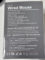 Wired Mouse, USB Mouse Wired with 6 Buttons Ergonomic Design,1.5M USB Cable Computer Mice 7200DPI Mice for PC Laptop, Yellow