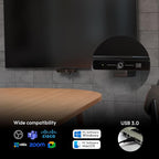 Smart 4K Compact Video Conference Camera – Ultra HD 120° Wide Lens, AI Auto-Framing, Noise-Cancelling Mics, 20ft Pickup, Plug-and-Play USB for All Video Conference Platforms – Small Rooms