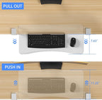 suptek Keyboard Tray Under Desk Pull Out with C Clamp Mount, Computer Keyboard & Mouse Tray, 25.6 (30 Including Clamps) x 11.8 inch Slide-Out Platform Computer Drawer for Typing, Carbon White, DSF1DJW