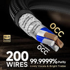 TODN Audiophile RCA Cables 3ft HiFi RCA Audio Cable Male to Male with Sliver-Plated O-C-C Core for Home Stereo System (3 ft/1m, 1 Pair)