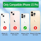 Battery Case for iPhone 15 Pro, 10000mAh Rechargeable Portable Charging Case with Wireless Charging, Compatible for iPhone 15 Pro (6.1 inch) with CarPlay, Extend Battery Pack Charger (Black)