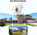 Hiseeu 360°View PTZ 3K Wired Security Camera System with Alarm Spotlight,Audio Person/Vehicle Detection 8ch 5MP DVR 4PCS Cameras 1TB HDD Home CCTV Camera System Outdoor,Night Vision,24/7 Record