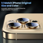 Uyiton Compatible with iPhone 16 Pro/iPhone 16 Pro Max Camera Lens Protector - [Not Easy to Break][Strong Adsorption][Case-Friendly] Metal Tempered Glass Rear Camera Screen Cover - Gold, 2 Pack