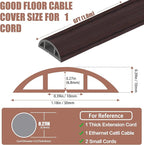 Floor Cord Covers for Wires 6FT Cable Hider Wire Cover Self Adhesive Cord Hider Floor for Offices, Homes, Workshops, Warehouses Cable Cavity 0.39" W x 0.27" H