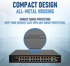 BV-Tech 24 Port PoE+ Switch with 2 Gigabit Ethernet or SFP Uplink, Long Range | POE-SW2402
