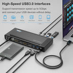 WAVLINK DisplayLink Laptop Docking Station Dual 4K@60Hz(2 HDMI+2DP), 100W PD Charging Compatible with Thunderbolt 4/3, USB-C/A - M1 M2 M3 M4 Mac, Windows, Chrome, 6 USB Ports, LAN - Driver Required