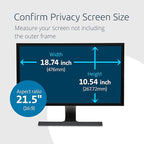Kensington 21.5 inch Computer Privacy Screen for Desktop, 16:9 Widescreen Monitor, FP215W9 Anti-Glare Blue Ray Reduction Computer Privacy Filter, Matte and Glossy Viewing Options, K55415WW