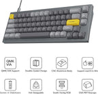 Keychron Q2 Wired Custom Mechanical Keyboard, QMK/VIA Programmable Macro, Full Aluminum, Hot-Swappable Gateron G Pro Red Switch, 65% Layout Double Gasket Compatible with Mac and Windows - Grey