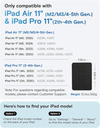 MOFT Dynamic Folio Case for for iPad Air 11-inch M3 M2 2025 2024/10.9 Air 5th 4th Generation 2022 2020, iPad Pro 11 Inch 4th/3rd/2nd Gen, Silm Magnetic Stand Case with 20+ Viewing Angles, Jet Black