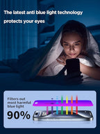 Compatible for iPhone 16 Privacy Screen Protector Tempered Glass 6.1 Inch, Purple Gradient Anti Spy Anti Blue Light HD Easy Installation