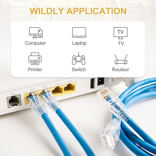 MECCANIXITY 100pcs Cat6 RJ45 Pass Through Connectors, RJ45 Connector 8P8C Gold Plated Plugs with 100pcs Blue Strain Relief Boots for Solid or Stranded UTP Ethernet Cable, 1.1mm