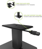 Kanto SP6HD Desktop Speaker Stands for Medium/Large Bookshelf Speakers & Mid-Size/Full-Size 4”-7” Studio Monitors | 6" Tall | Black | Pair