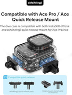 Underwater Dive Case for Insta360 Ace Pro/Ace, 60M/196FT Waterproof Case, Protective Diving Water Housing Cover Shell for Insta360 Ace Pro Action Camera, for Insta360 Ace Pro Accessories