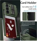 Vihibii for Samsung Galaxy Z Fold 6 Wallet Case with S Pen Holder & Card Holder & Camera Lens Cover & Hinge Protection & Front Screen Protector, Heavy Duty Phone Case for Samsung Z Fold 6 5G, Green