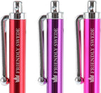 The Friendly Swede Micro-Knit Stylus Pen for Touchscreen — 6-Pack Hybrid Fiber Tip Universal Capacitive Stylus Pen for iPad; Lanyards & Cleaning Cloth - Hot Pink/Aqua Blue/Green/Dark Blue/Red/Purple