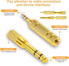 4 Pack Headphone Jack Adapter - 3.5mm (1/8 inch) Male to 6.35mm (1/4 inch) Female and 6.35mm (1/4) to 3.5mm (1/8) Audio Adapter for Player, Headphone, Guitar Amplifier