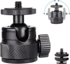 Mini Ball Head, CNC All Metal Aluminum Universal Panoramic Tripod Head Mount for Compact DSLR Action Cam Phone LED Ring Light Monopod Slider, 4.4lb Max Load