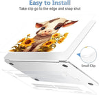 Mektron Compatible with M4 MacBook Air 15 inch Case 2025 A3241 2024 2023 M3 A3114 A2941 M2 Liquid Retina Display Touch ID, Plastic Hard Case & Keyboard Skin & Screen Protector - Cute Cow