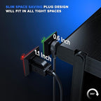 Maximm Cable 15 Ft 360° Rotating Flat Plug Extension Cord/Wire, 16 AWG Multi 3 Outlet Extension Wire, 3 Prong Grounded Wire - Black - UL Certified