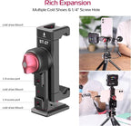 ULANZI ST-27 Phone Tripod Mount, 360° Metal Phone Holder for Tripod w 3 Cold Shoes & Arca Port, Versatile Smartphone Adapter for iPhone 17 16, Desktop Tripods, and Live Streaming/Vlogging Setup