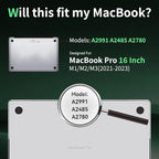 Privacy Screen for MacBook Pro 16 Inch(2024, 2023, 2022, 2021, M4-M1, Pro, Max), Anti Blue Light Glare Filter Removable Computer Protector, Bubble-Free Monitor Shield Laptop Film With Camera Cover
