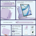 for iPad Air 13 inch Case with Keyboard (M3,2025 / M2,2024), iPad Pro 12.9 (6th/5th/4th/3rd Gen) Magic Keyboard, Springy Backlit Keys, Stain-Resistant Surface, Multi-Touch Trackpad, Purple
