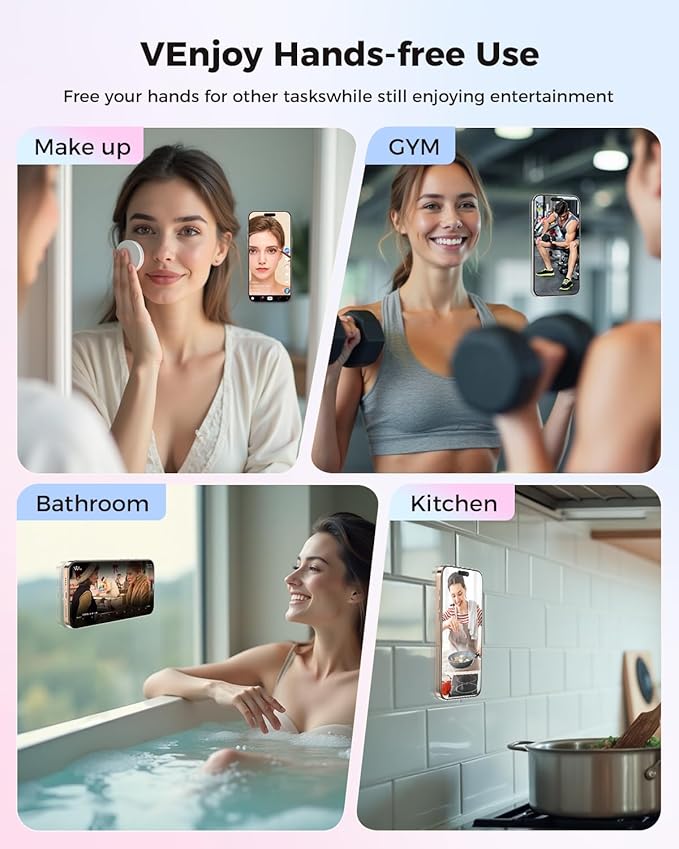 SUPERONE Magnetic Suction Phone Mount for MagSafe Case, Silicone Octo Cup Buddy Sticky Phone Grip Holder for iPhone 16/15/14/13/12 Series, Removable Hands-Free Selfie/Video for TikTok & Instagram-Pink