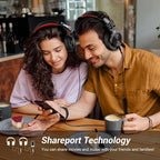 OneOdio A70 Bluetooth Over Ear Headphones, Wireless Headphones w/ 72H Playtime, Hi-Res, 3.5mm/6.35mm Wired Audio Jack for Studio Monitor & Mixing DJ Guitar AMP, Computer Laptop PC Tablet - Red