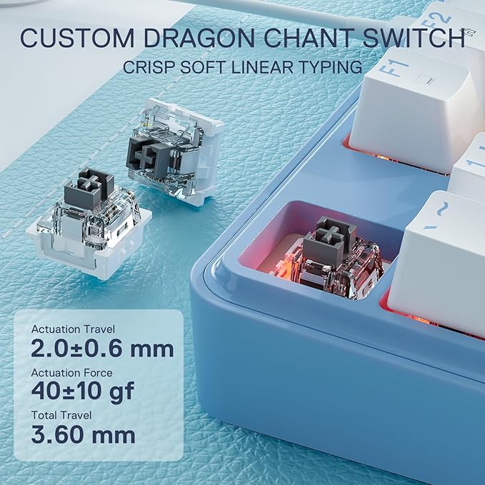 Redragon K707 80% Wired Gasket RGB Gaming Keyboard, 87 Keys TKL Mechanical Keyboard w/Hot-Swap Socket, Mixed Color Keycaps & 4-Layer Noise Dampening, Custom Linear Switch