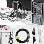 Nearockle 50Pcs Silicone Cable Ties Cord Organizer for Bundling Earphone, Phone Charger, Computer Cords, Reusable Cable Ties Wire Organizer in Home,Office,Kitchen,School (5 Colors)