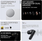 CMF Buds Pro 2 Wireless Earbuds, Hi-Res Audio with LDAC, 50 dB Hybrid Noise Cancelling Earbuds, Ultra Bass Technology, Bluetooth 5.3, 43H Play Time with Charging Case, 6 HD Mics Headphones, Light Grey