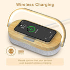 Nightstand Lamp with Wireless Charger,Unique Gifts for Women 4 in 1 Touch Bedside Lamp,Bluetooth Speaker Lamp,Portable Phone Holder,Dimmable LED Night Light Birthday Gifts for Her, Him, Mom,Dad