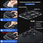 WSKEN for Samsung Galaxy S25 Ultra Camera Lens Protector - Ultra Thin Case Friendly, 9H Shatterproof Tempered Glass with Aluminum Metal Circle Camera Screen Protector Cover Accessories, Black